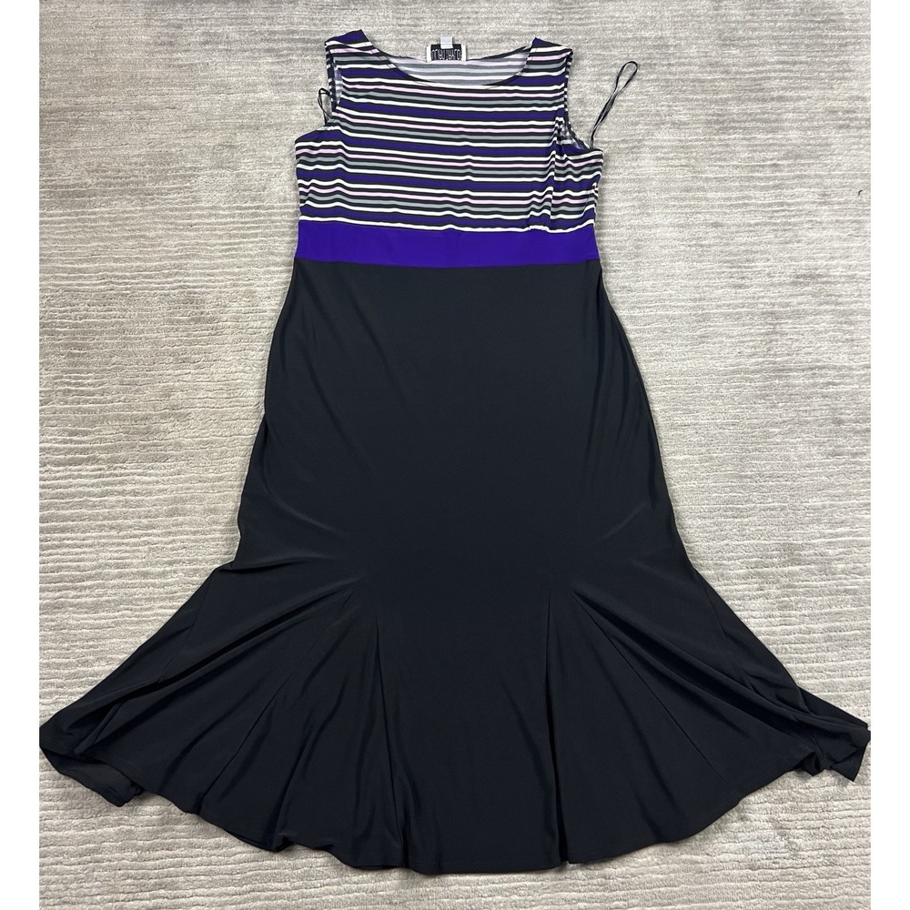 Julian Taylor New York Dress Women 10 Multicolor Midi Sleeveless Polyester Blend